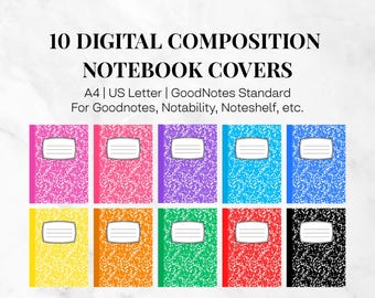 Composition Notebook Covers | Digital Notebook Covers | Notebook Covers | Goodnotes Covers | Notability Covers | Digital Planner Covers
