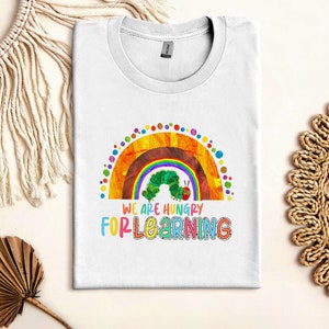 Retro We Are Hungry For Learning Shirt, Back To School Gift, 1st Day Of School, Funny Teacher Shirt, Teacher Gifts, Teacher T-Shirt
