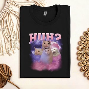 Funny Meme Huh Cat Shirt, Huh Cat Funny Meme Shirt, Absurd Shirt, Shitpost Shirt, Silly Shirts, Uh Banana Crying Sad Cat, Cat Lover Tee