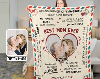 Custom Photo Blanket Grandma, Personalized Picture For Grandma, Photos Collage Grandma Gift, Photo Blanket Mom, Mother's Day Blanket
