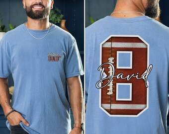 Personalized Football Dad Shirt, Custom Football Dad Shirt,Football Dad Shirt,Customized Dad Gifts,Gift For Dad, Football Shirt,Game Day Tee