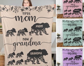 Custom Photo Blanket Grandma, Personalized Picture For Grandma, Photos Collage Grandma Gift, Photo Blanket Mom, Mother's Day Blanket