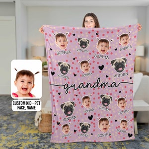 Personalized Name And Photo Blanket For Kids, Personalized Baby Photo Blanket, Mother&#39;s Day Blanket, Birthday Gift For Girl Boy
