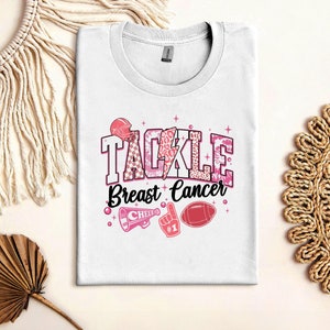 Retro Tackle Cancer T-Shirt, Breast Cancer Awareness Shirt, Football Cancer Sweatshirt, Fight Cancer Tee, Tackle Breast Cancer Shirt