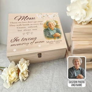 Personalized Memorial Memory Keepsake Box, Custom Keepsake Box For Loved One, Memorial Keepsake Storage Box, Box Gift For Loss Of Dad Or Mom