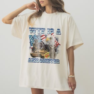 WTF Is A Kilometer Shirt, Funny Eagle Meme T-Shirt, American Vibes Shirt, 4th Of July Meme Shirt, Weird Sarcastic Shirt, 90&#39;s Graphic Funny