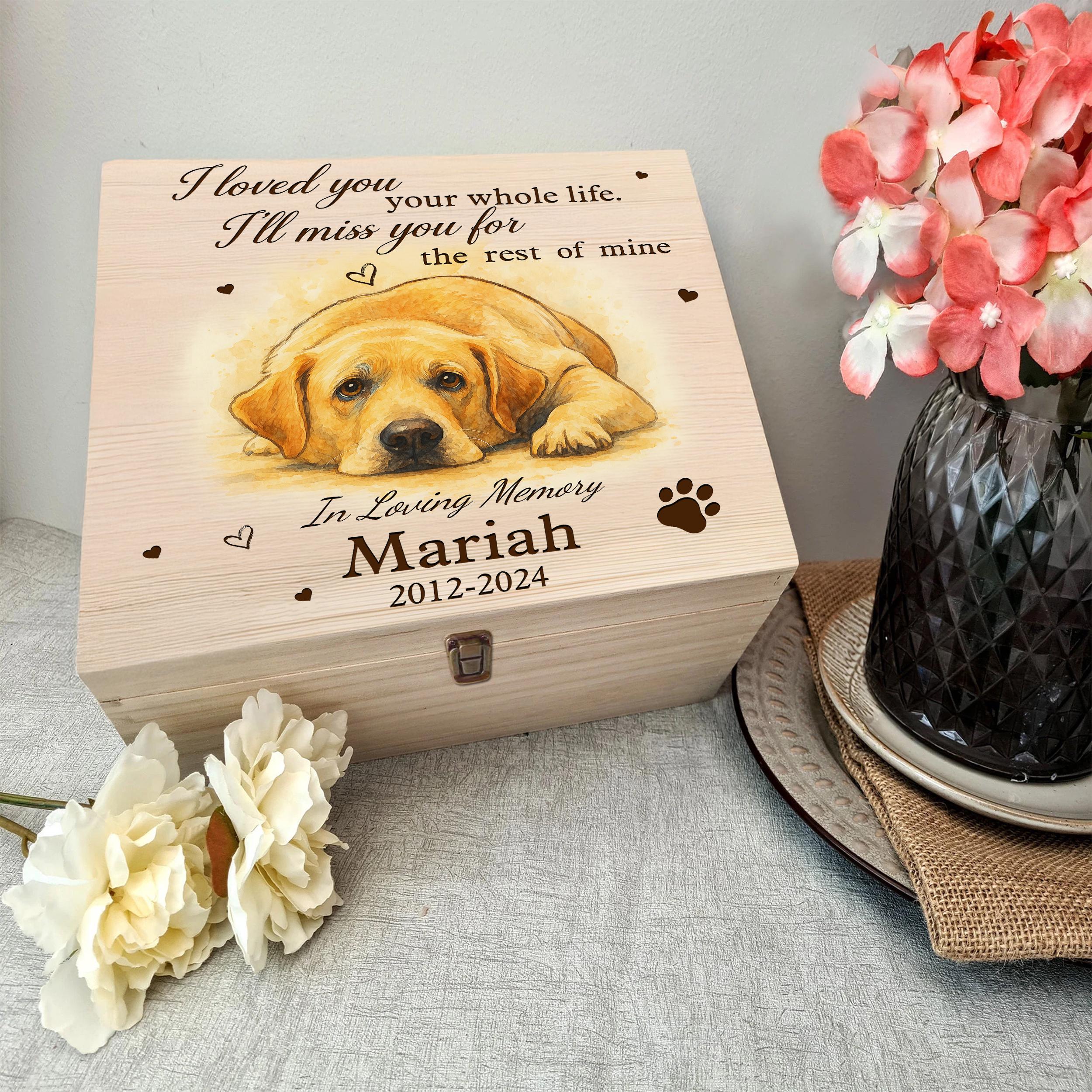 Caja de recuerdos con foto personalizada para mascotas, caja de