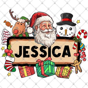 Custom name Christmas png, Santa Claus png, Snowman png, Merry Christmas png, Reindeer Png, Christmas Png, Custom Name Png