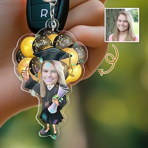 Custom Graduation Keychain 2025, Personalized Graduate Photo Gift, Class of 2025Key Ring,Senior Keepsake for Her or Him,Graduation keychain