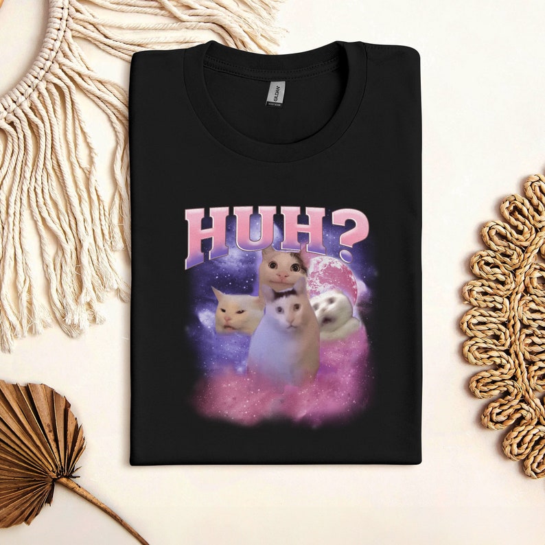 Funny Meme Huh Cat Shirt, Huh Cat Funny Meme Shirt, Absurd Shirt, Shitpost Shirt, Silly Shirts, Uh Banana Crying Sad Cat, Cat Lover Tee