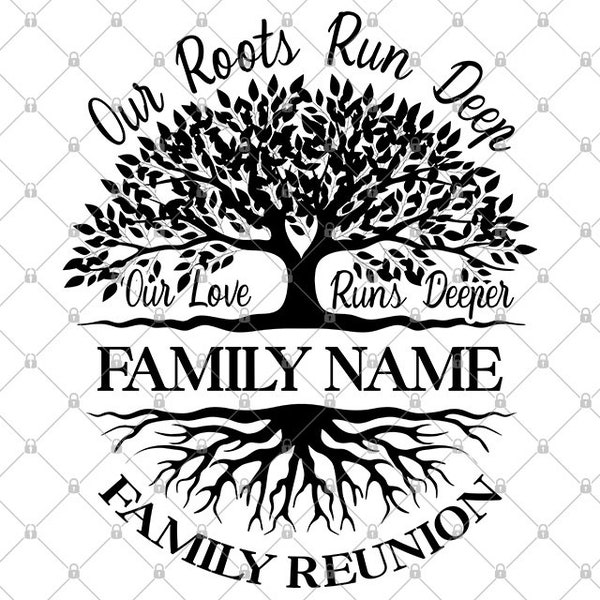 Personalized Family Name Png, Our Roots Run Deep Png, Family Reunion Tree Png, Custom with Family Name, Custom Name Png