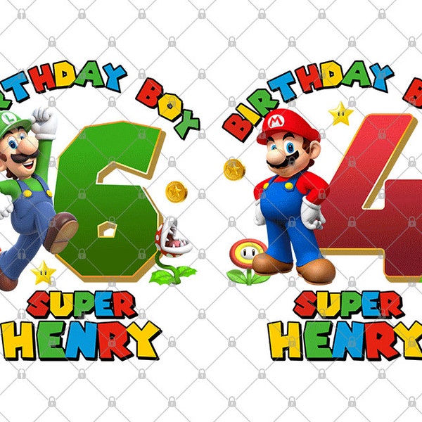 Super mario 4th birthday svg Etsy.de