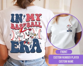 Custom In My Baseball Mom Era Shirt , Baseball Mom Tshirt, Baseball Mom Shirt Tee, Mom Era Shirt, Baseball Lover, Sports Mom Era