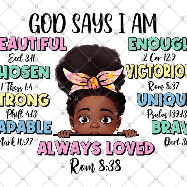 God says i am afro peekaboo girl png, Afro girl png, Afro american girl png, Christian afro png, Black Girl Png, Sublimation Design