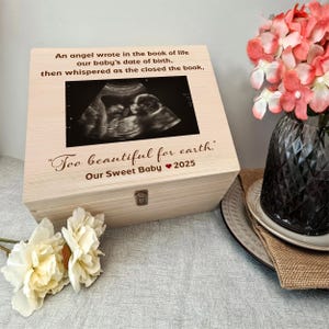 Personalised Photo Baby Loss Wooden Keepsake Box,  Memory Box, Angel Baby Grieving Gift, Angel Baby Gift Box, Baby Loss Gift, In Memory