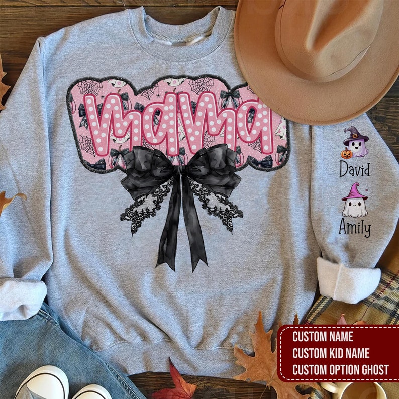 Personalized Mama Coquette Halloween Sweatshirt,funny Grandma Nana Mimi