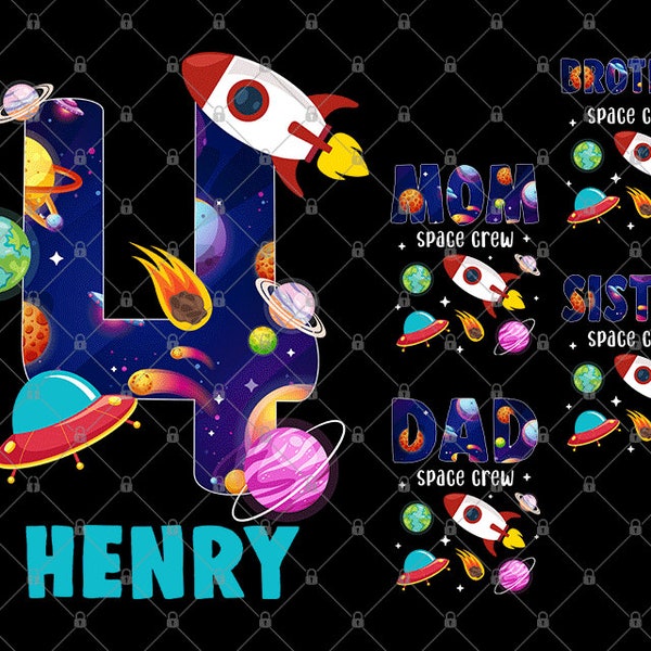 Personalized Outer Space Birthday Png, Personalized Planets Birthday Party Png, Custom Name And Age Planets Png, Custom Birthday Png