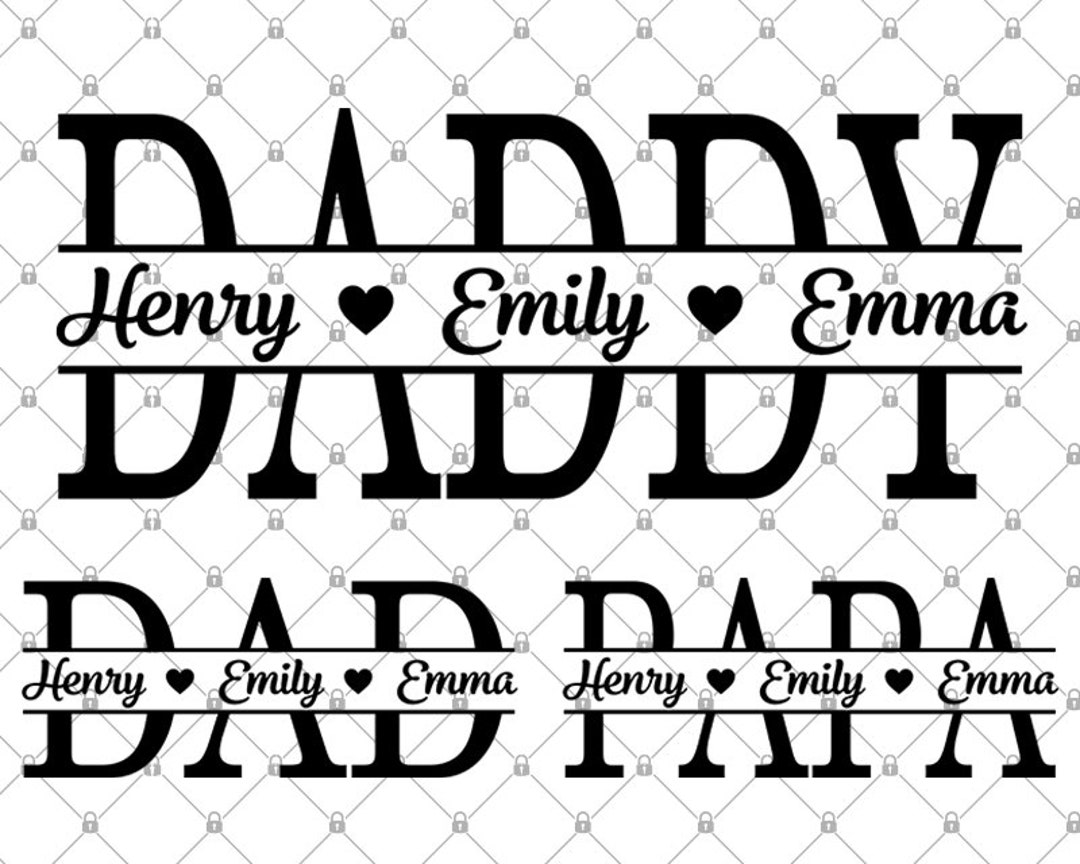 Pesonalized Monogram Dad With Kid Name Png Father s Day Etsy