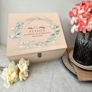 Personalized Wedding Memory Keepsake Box, Custom Wedding Gift, Wooden Gift Box With Couple Name, Gifts For Wedding, Anniversary Gift