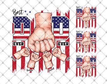 Personalized Best Dad Ever Png, American Flag Best Dad Png, Father's Day Fist Bump Set Png,Father Hand Png, Father's Day Png,Custom Name Png