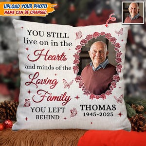 Always Loved Hug This Pillow - Memorial Personalized Custom Pillow - Sympathy Gift For Family Members,Dad Loss, Mom Loss, Bereavement Gift