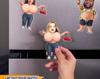 Personalized Funny Acrylic Fridge Magnet, Custom Photo Face Magnet, Novelty Refrigerator Decor