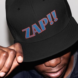 Cool Zap!! Flat Bill Snapback Hat, Streetwear Style Cap with Bold Text, Adjustable Six-Panel Cap, Casual Outfit Accessory