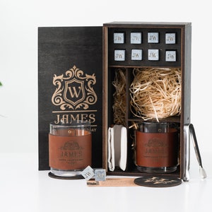 Each glass in this set features a luxurious leather wrap, offering a unique tactile experience and an elegant appearance, perfect for the discerning whiskey enthusiast.