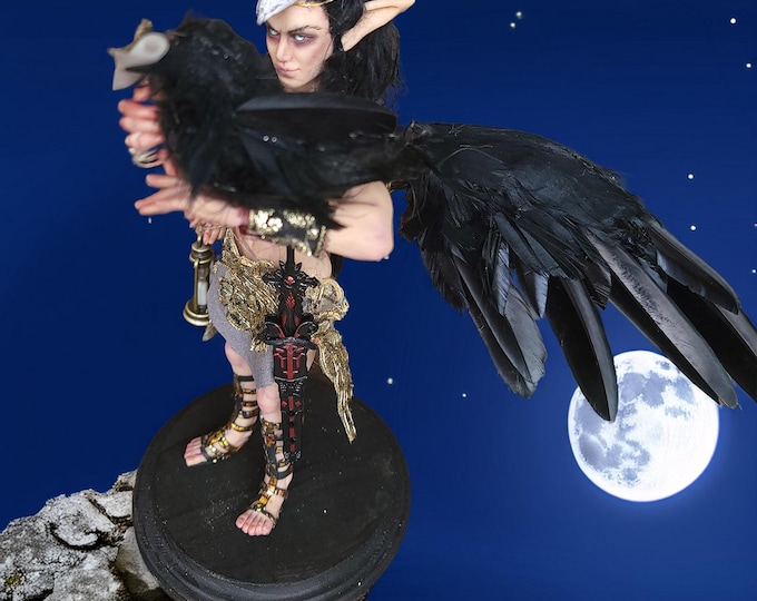 Reserved, Aloric Dark Elf Raven Tamer, Ooak Lg Scale Male Fairy, Dark ...