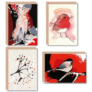 Set of 4 double blank Christmas cards