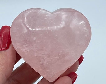 2 inch Rose Quartz Heart Crystal Carving