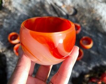Super Cute 1.62 x 2.58 inch Carnelian Agate crystal bowl