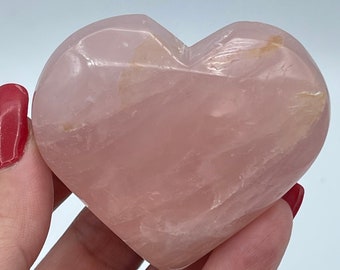 2 inch Rose Quartz Heart Crystal Carving