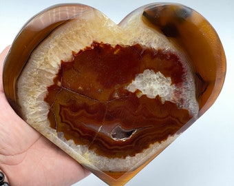 5.76 inch Carnelian Agate Crystal Heart Carving