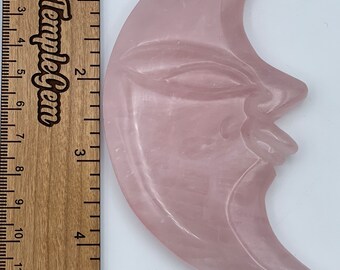 4.5 inch Rose Quartz Moon Crystal Carving