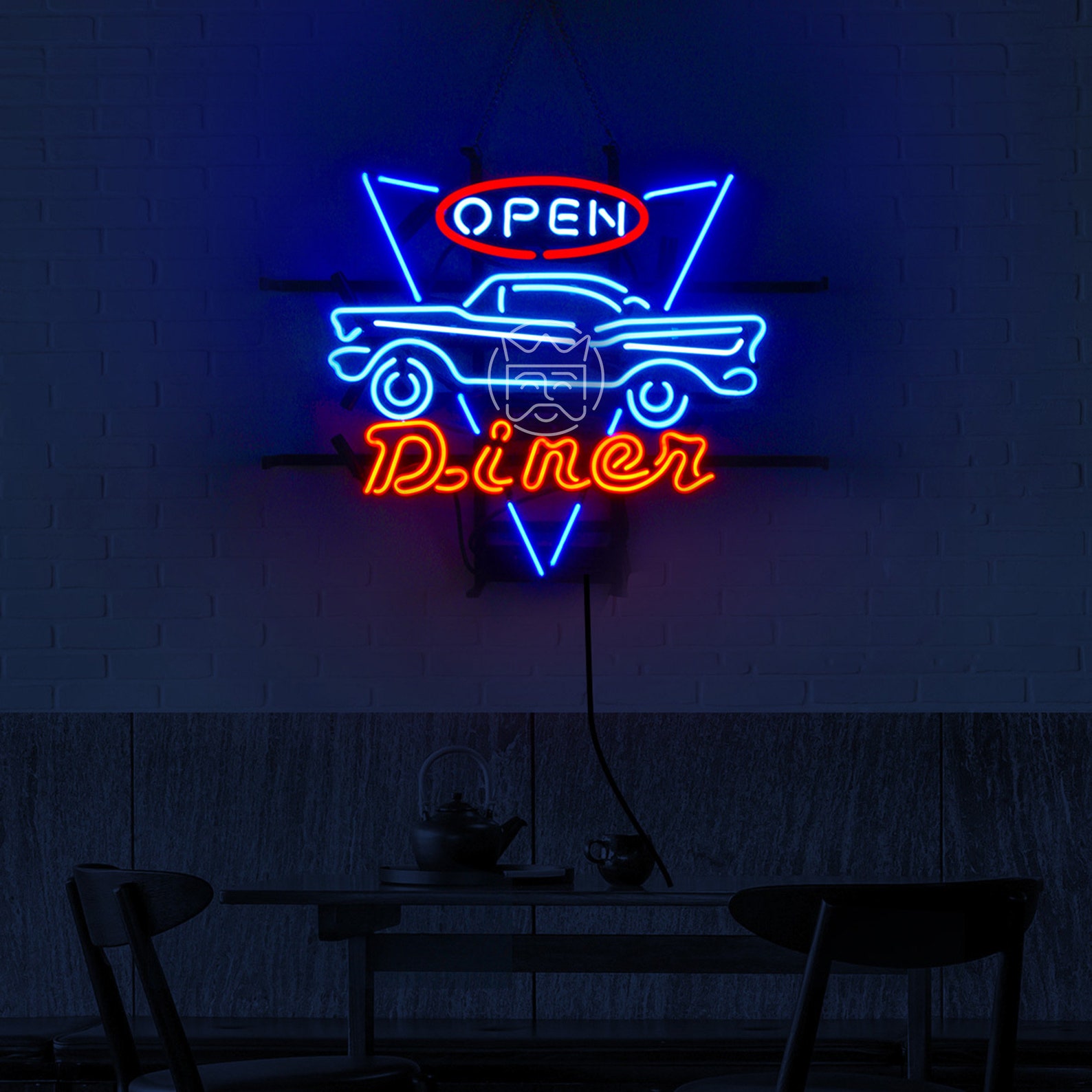 Open Car Diner Real Glass Neon Sign Light Custom Neon Sign - Etsy