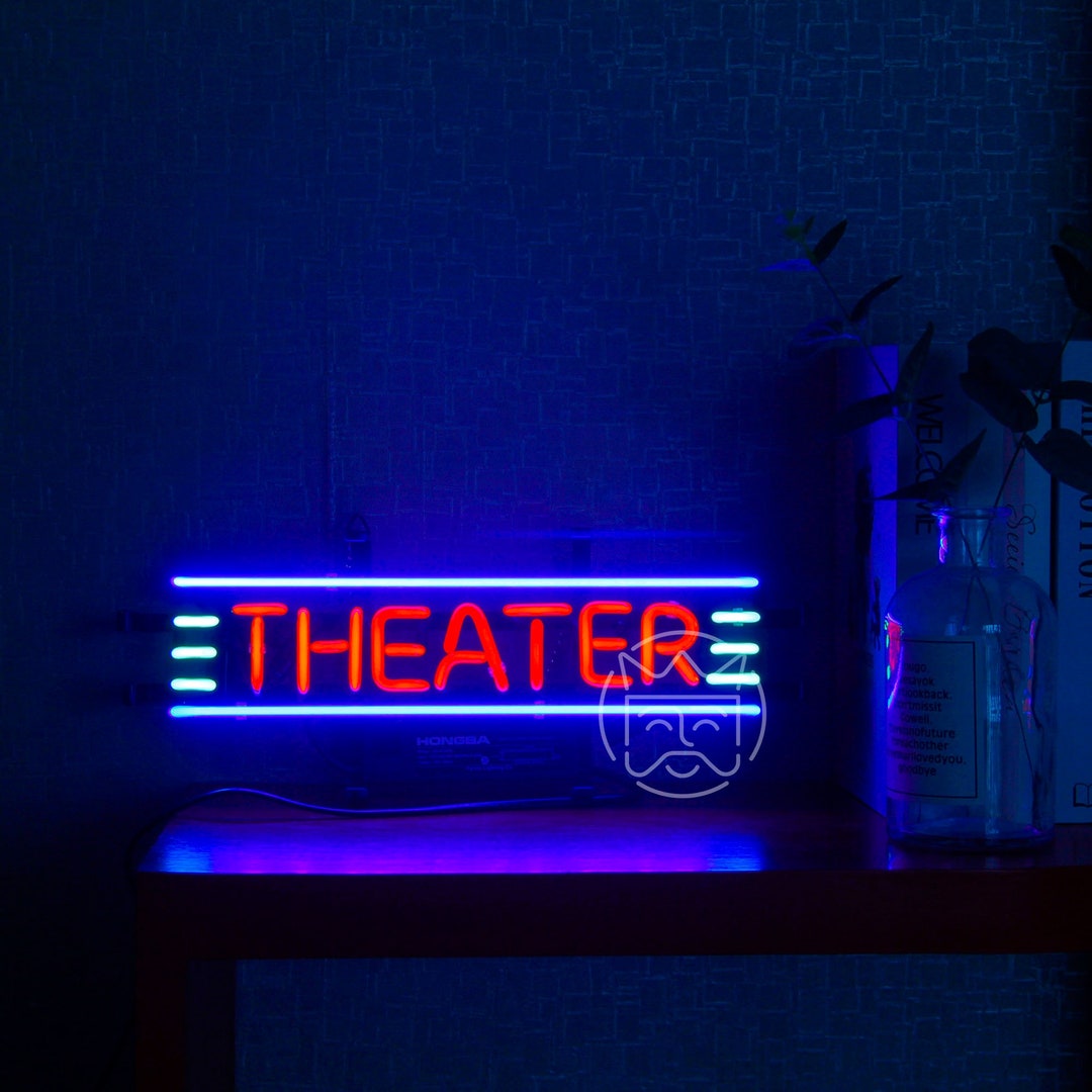 THEATER Wall Art Handmade Real Glass Neon Sign Light Etsy