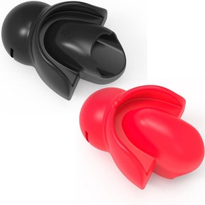 The Esy One - Silicone Tongue Gag - Adjustable SM Leather Silicone Lip Mouth Gag Mouth SM Ball Gag