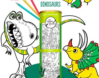 Dinosaur party activity | Big coloring poster with color pencils | Art for kids hub | Large Coloring Page
