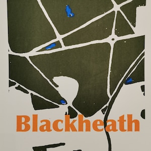 Blackheath mapa impressão de tela arte de parede nova decoração de casa estilo minimalista 33,4x35cm