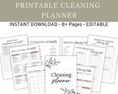 Printable Home Cleaning Planner, Editable Cleaning Checklist, Weekly Cleaning Checklist Template, Minimalist Organization, Minimalist Design
