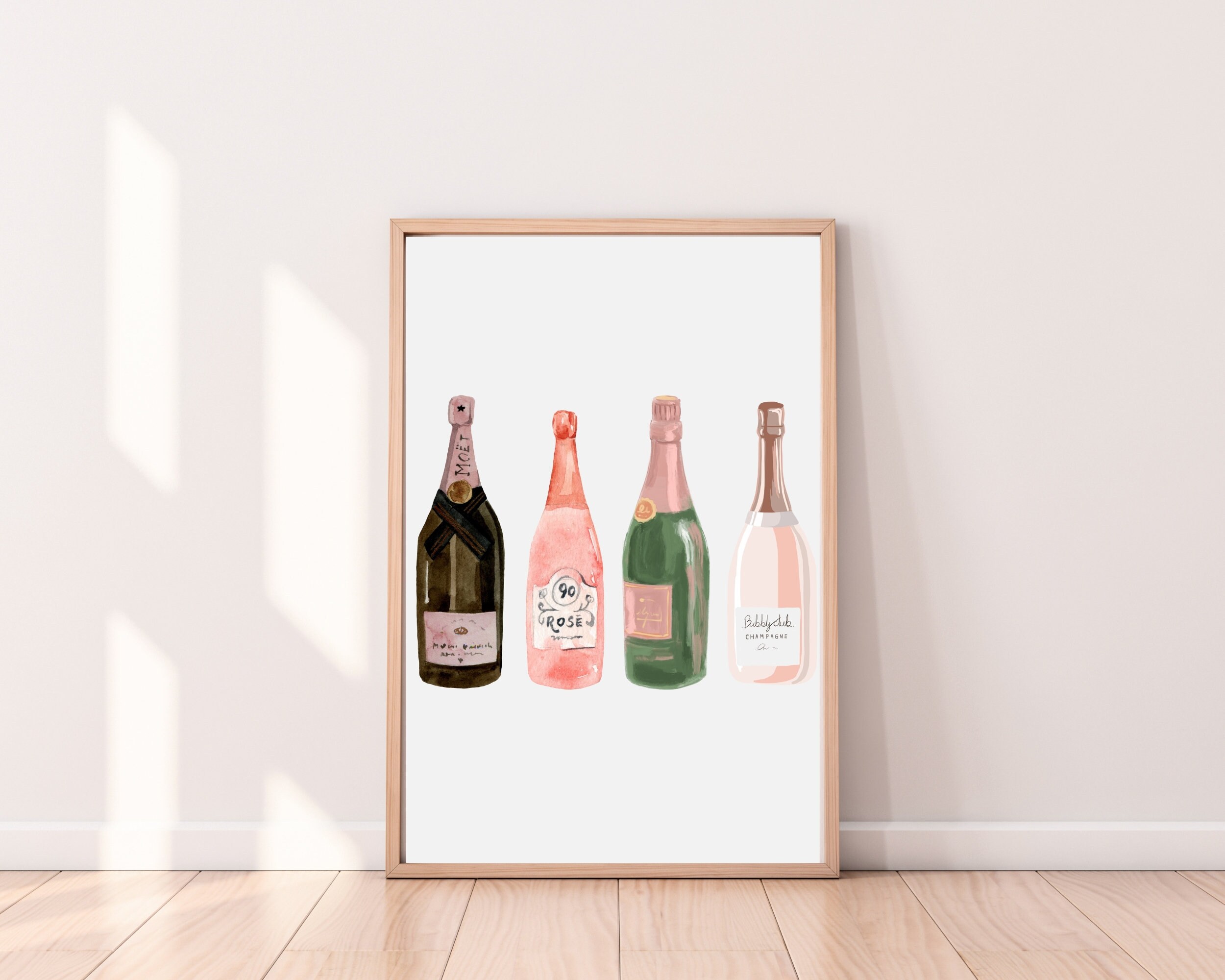 Champagne Wall Art, Bar Cart Poster, Bar Cart Wall Art, Bar Cart Wall