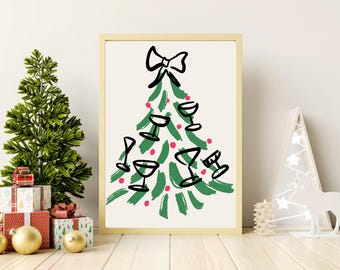 Trendy Christmas Wall Art, Trendy Christmas Wall Decor, Trendy Cocktail Wall Art, Bar Cart Wall Decor, Bar Cart Wall Art, Cocktail Wall Art
