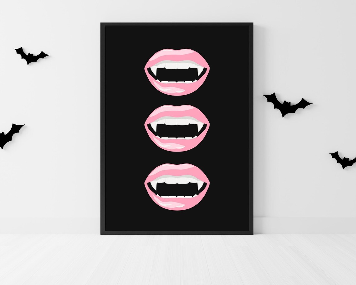 Pink Halloween Wall Art Set of 10 Printables Girly Halloween Etsy