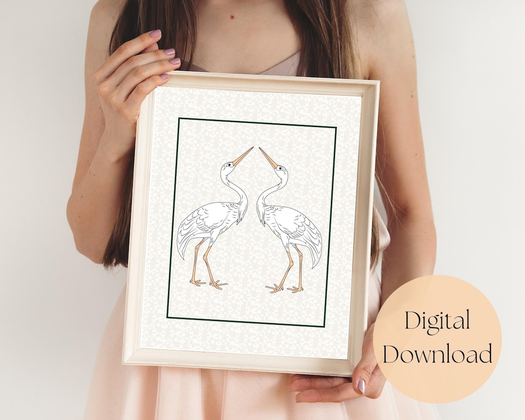 Sandhill Crane Printable Wall Art, Large Bird Printable ...