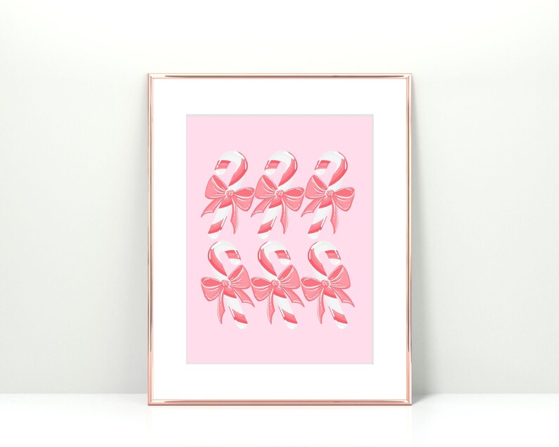 Pink Christmas Printable Wall Art Set of 8 Printables Pastel - Etsy