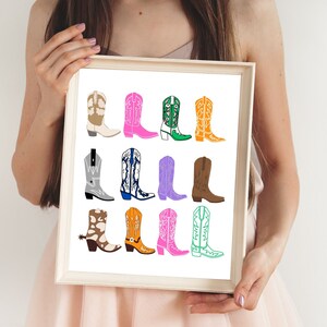 Cowgirl Boots Art Print, Cowgirl Wall Art, Cowgirl Wall Decor, Western Wall Art, Western Wall Decor, Trendy Home Decor, Western Home Decor