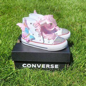 Butterfly Converse Bling Shoe | Pink, Crystals | Rhinestone Converse | Birthday shoe | Pageant shoe | Toddler shoe | Flower girl | Christmas
