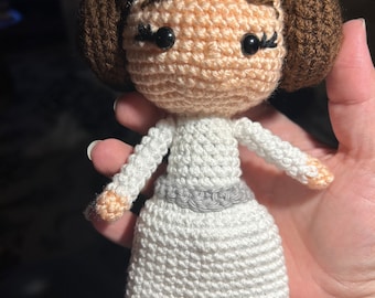 Crochet Princess Leia Plushie: Handmade Star Wars Gift