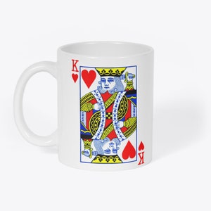 King Of Hearts Playing Cards Poker Alice In Wonderland Novelty Gift White 11oz Coffee Tea Mug